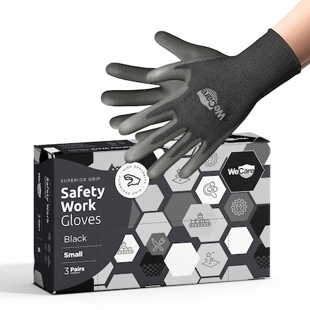 Wecare Gloves, Black, S 3 PK WMN100204